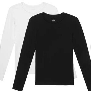 Women's 2-pack Ribbed Crewneck Long Sleeve T-shirt